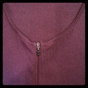 Chanel burgundy camisole/tank with double c zip